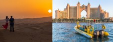 Morning or afternoon desert safari with 75 minute Yellow Boat sightseeing tour