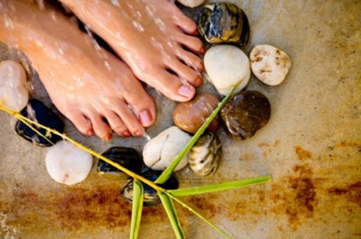 Pedicure in un castello medievale