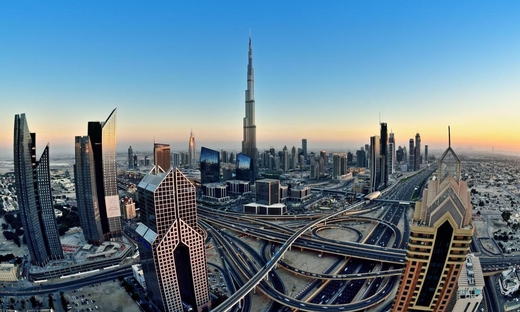 Dubai centro con Burj Al Arab e Burj Khalifa