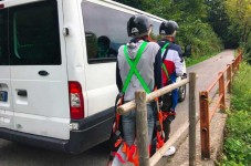 Volo singolo in zipline con video in Valtellina