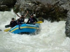 Rafting sul fiume Saane, in Svizzera