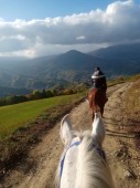 Passeggiata a cavallo sulla neve in Emilia Romagna