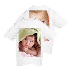 T-Shirt bimbo full foto bianco Fronte/Retro con foto